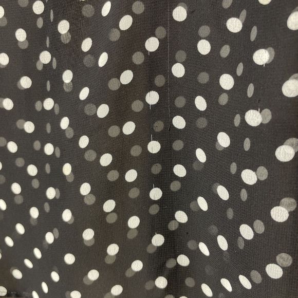 LC Lauren Conrad Top Womens M Black White Polka Dot Sheer Blouse - Picture 3 of 7